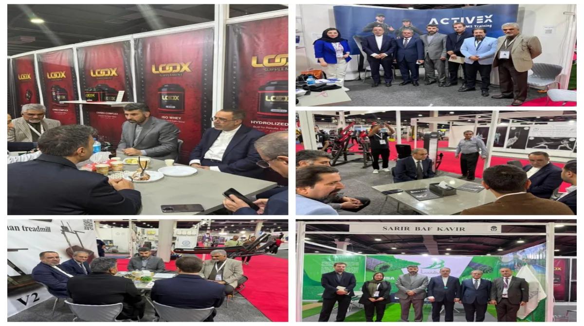 بازدید مسئولان ایرانی و اقلیم کردستان عراق از پاویون ملی ایران در نمایشگاه بینالمللی ورزش اربیل