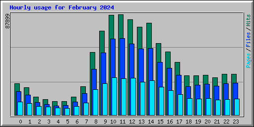 Hourly usage for February 2024